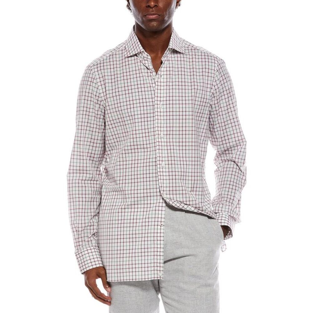 Isaia Mens  Shirt, Green